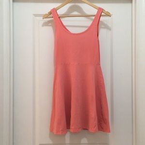 Express fit-and-flare salmon colored dress